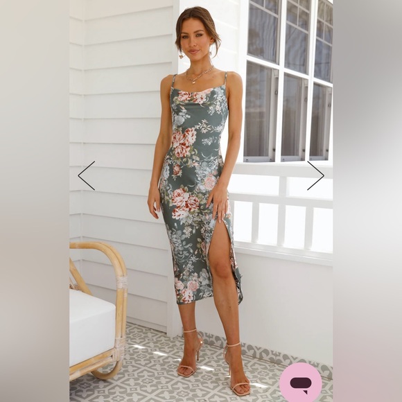 NWT Hello Molly Mariposa Midi Dress Sage - Small - Picture 2 of 7